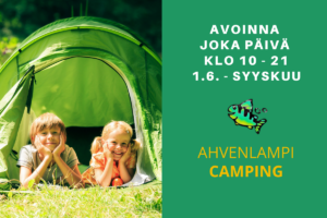 ahvenlampi camping aukiolo